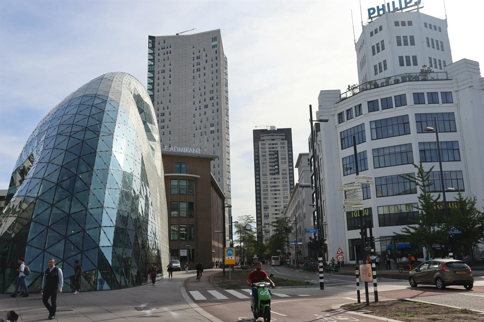Modern Eindhoven skyline and apartments